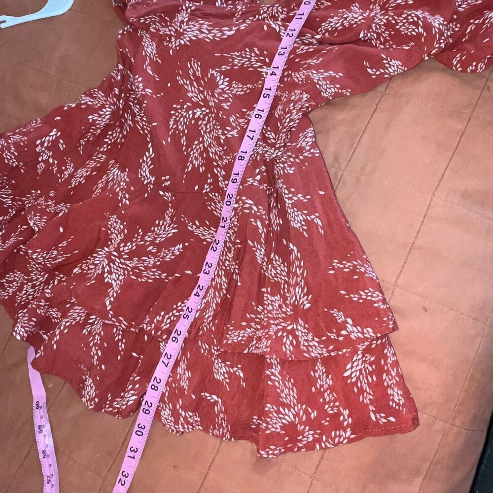 POLLY Rust Wrap Romper Ruffle Size 12 - Picture 9 of 11